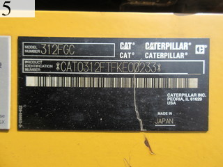 中古建設機械 中古 キャタピラー CAT 油圧ショベル・バックホー ０．４－０．５立米 312FGC
