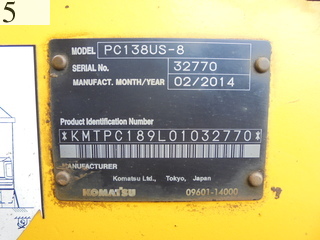 中古建設機械 中古 コマツ KOMATSU 油圧ショベル・バックホー ０．４－０．５立米 PC138US-8
