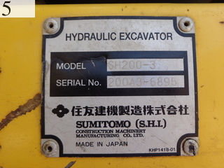 中古建設機械 中古 住友建機 SUMITOMO 油圧ショベル・バックホー ０．７－０．９立米 SH200-3