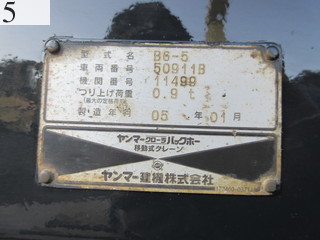 中古建設機械 中古 ヤンマーディーゼル YANMAR 油圧ショベル・バックホー ０．２－０．３立米 B6-5