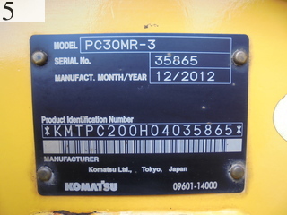Used Construction Machine Used KOMATSU KOMATSU Excavator ~0.1m3 PC30MR-3
