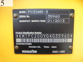 中古建設機械 中古 コマツ KOMATSU 油圧ショベル・バックホー ０．１立米以下 PC30MR-3