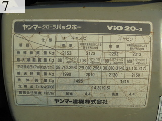 中古建設機械 中古 ヤンマーディーゼル YANMAR 油圧ショベル・バックホー ０．１立米以下 ViO20-3