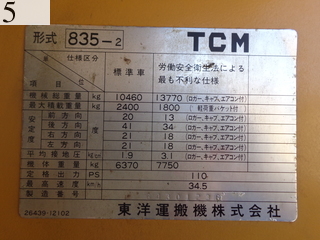 Used Construction Machine Used TCM TCM Wheel Loader bigger than 1.0m3 835-2