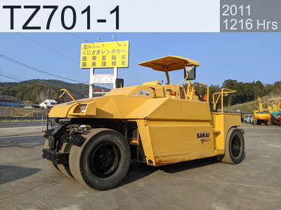 Used Construction Machine Used SAKAI Roller Tire rollers TZ701-1 #1TZ1-30514, 2011Year 1216Hours