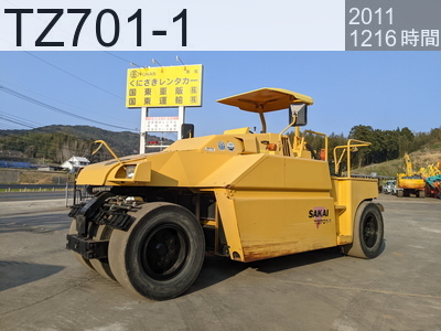 中古建設機械 中古 酒井重工業 ローラー タイヤローラー TZ701-1 #1TZ1-30514, 2011年式 1216時間