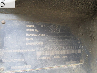 Used Construction Machine Used KOMATSU KOMATSU Wheel Loader bigger than 1.0m3 WA150-5