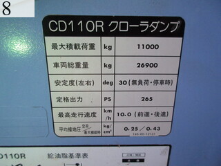 中古建設機械 中古 コマツ KOMATSU クローラ・キャリア クルクルキャリア・全旋回キャリアダンプ CD110R-1