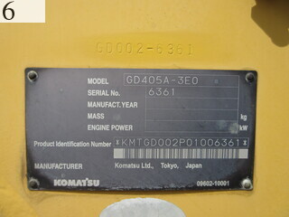 中古建設機械 中古 コマツ KOMATSU モーターグレーダー アーティキュレート式 GD405A-3E0