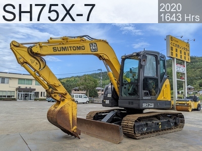 Used Construction Machine Used SUMITOMO Excavator 0.2-0.3m3 SH75X-7 #SD1124, 2020Year 1641Hours