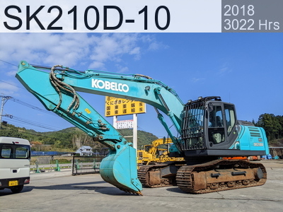 Used Construction Machine Used KOBELCO Excavator 0.7-0.9m3 SK210D-10 #YN15-80627, 2018Year 3022Hours