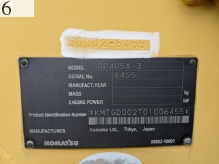 中古建設機械 中古 コマツ KOMATSU モーターグレーダー アーティキュレート式 GD405A-3